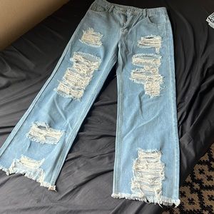 Distressed jeans